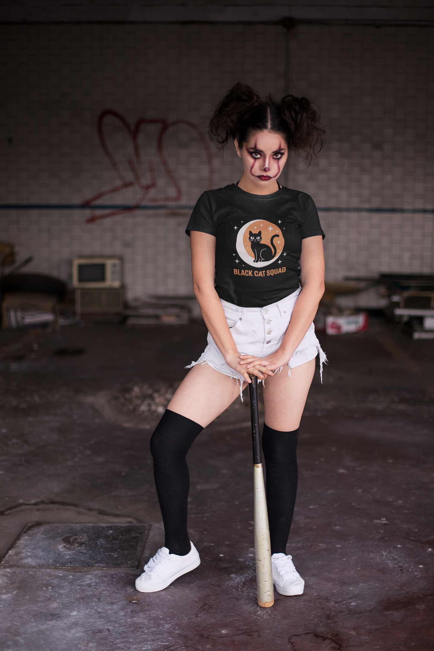 T-shirt Halloween Effrayant – Citrouille, Fantôme et Chauve-Souris