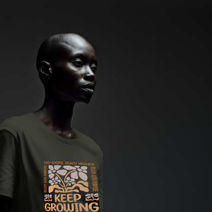 T-shirt ajusté pour homme « Keep Growing » – Confort et motivation au quotidien
