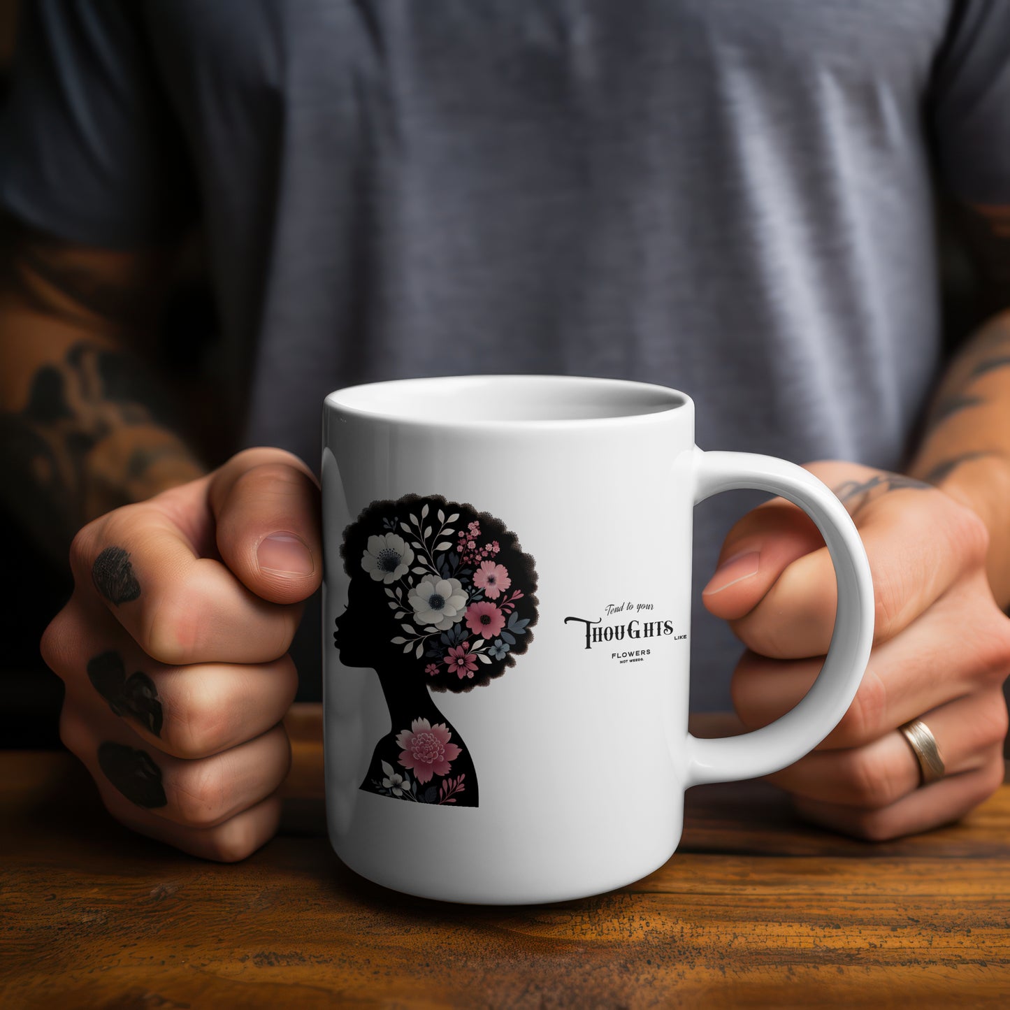 Mug Cultive Tes Pensées – Tasse en céramique 325 ml | Message positif