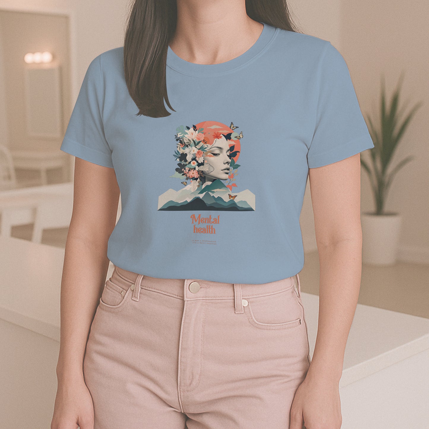 T-shirt femme ras du cou « Mental Health Matters » — Confort et message positif