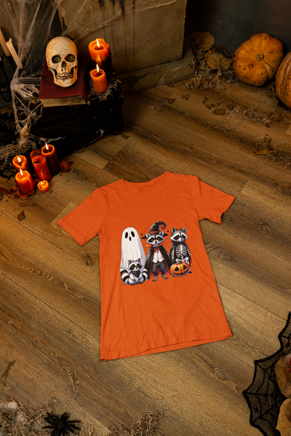 T-shirt Halloween Effrayant – Citrouille, Fantôme et Chauve-Souris
