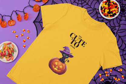 T-shirt Halloween Chat Noir – Citrouille & Chapeau de Sorcière | Unisexe