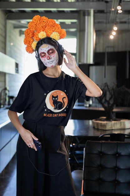 T-shirt Halloween Effrayant – Citrouille, Fantôme et Chauve-Souris