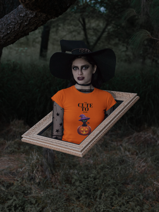 T-shirt Halloween Chat Noir – Citrouille & Chapeau de Sorcière | Unisexe
