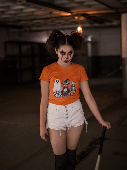 T-shirt Halloween Effrayant – Citrouille, Fantôme et Chauve-Souris