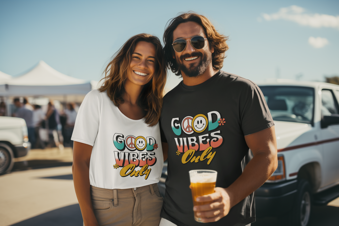 T-shirt unisexe bio ras du cou – Good Vibes