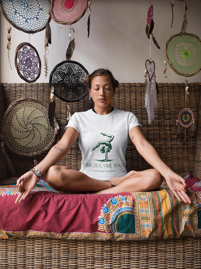 T-shirt Femme Ras du Cou — Yoga Vibe | 100 % Coton Airlume